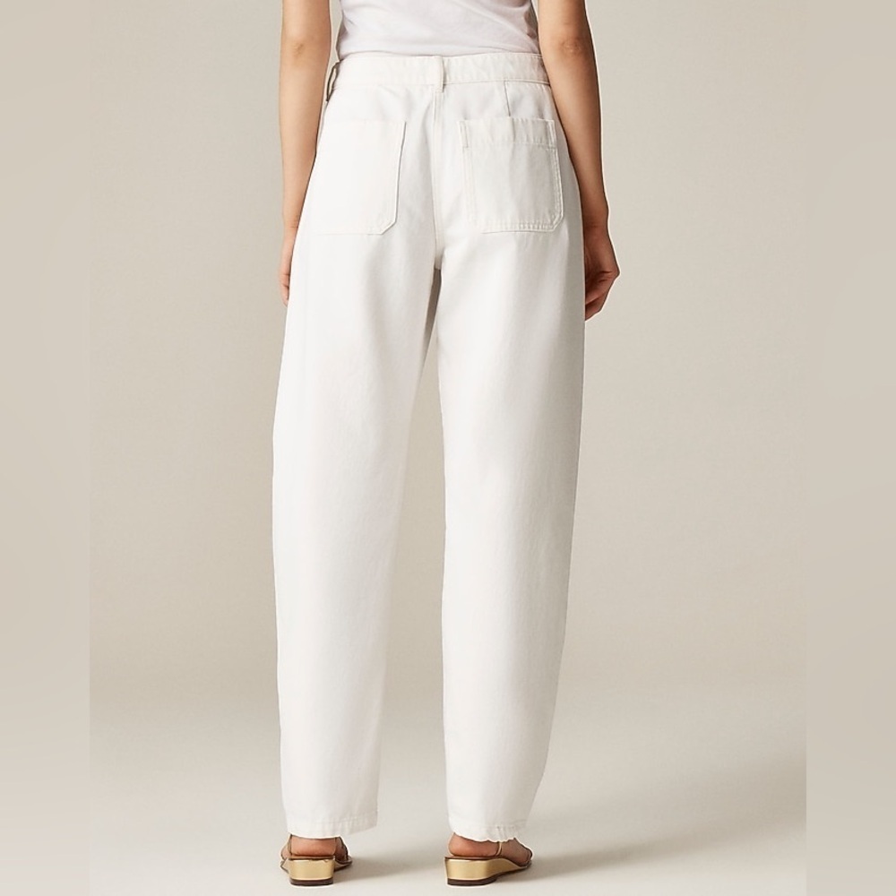 J.Crew Relaxed barrel-leg jean white sz.18 classic preppy office casual staple - Picture 2 of 11